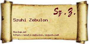 Szuhi Zebulon névjegykártya